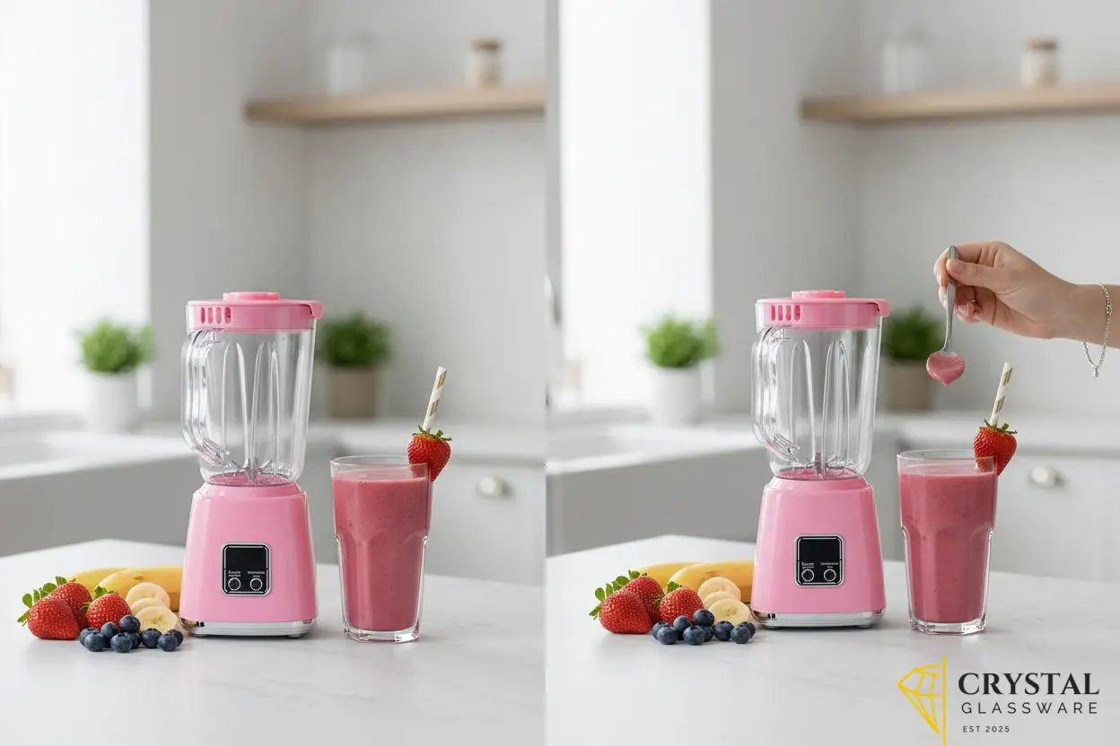 Mini portable blender features a digital display with a rechargeable USB design